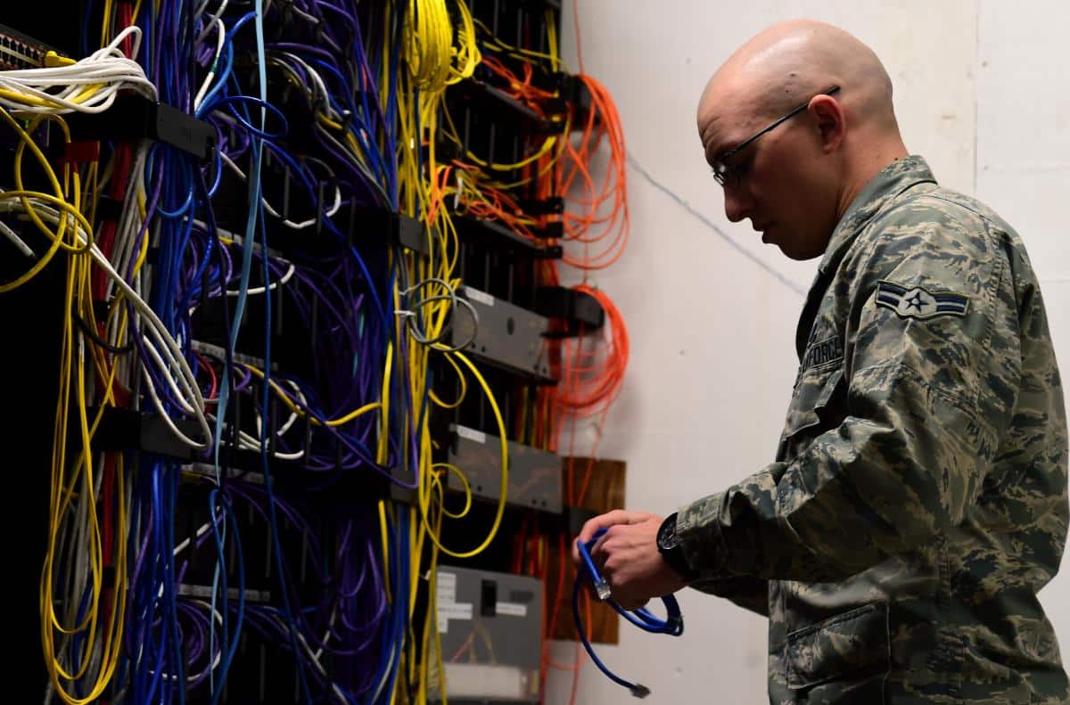 Technician Working on wiring